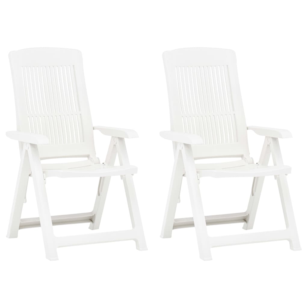Verstellbare Gartenstühle 2 Stk. Kunststoff Weiss